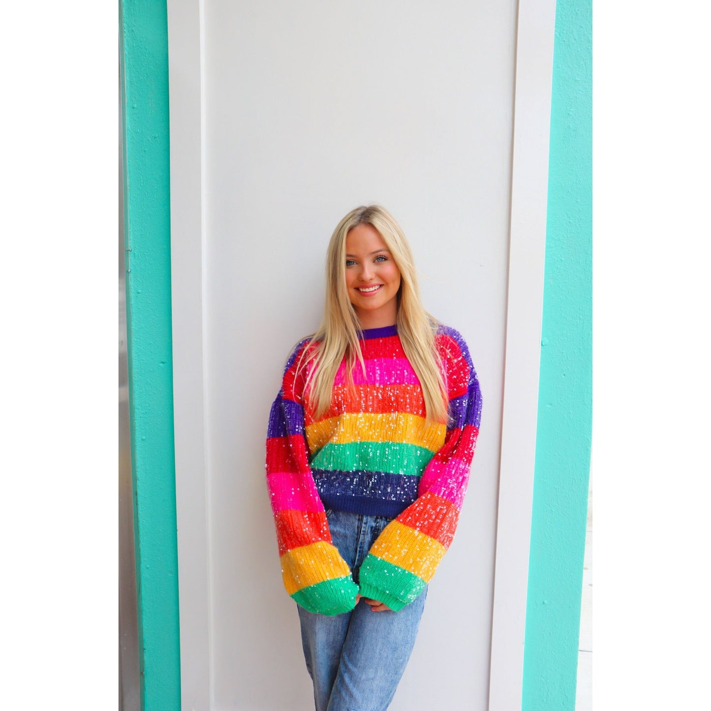 Somewhere Over the Rainbow Cropped Sweater