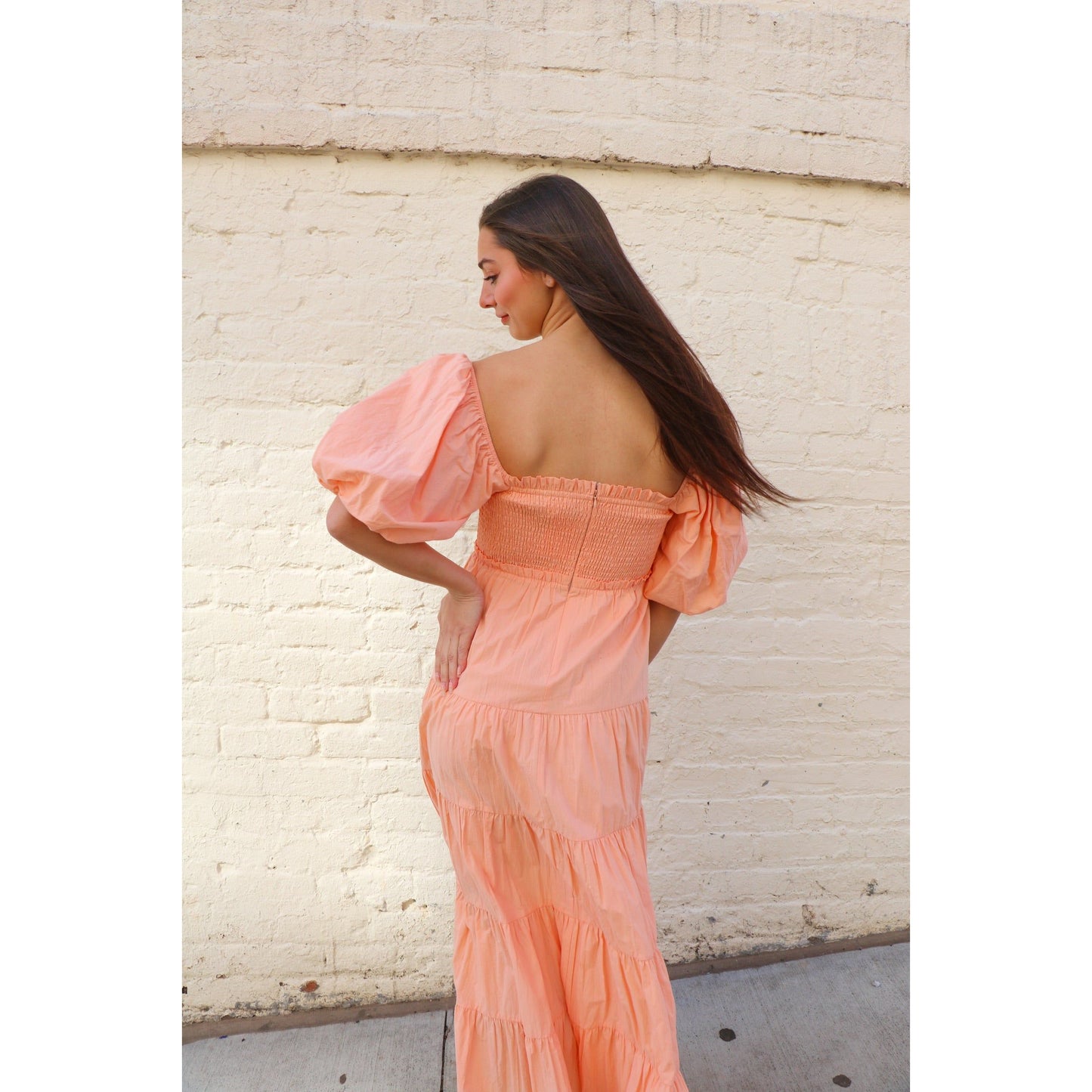 Pretty In Peach Tiered Maxi