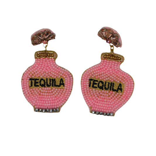Beaded Tequila Bottle Earrings
