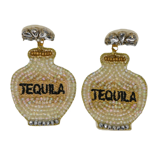 Beaded Tequila Bottle Earrings