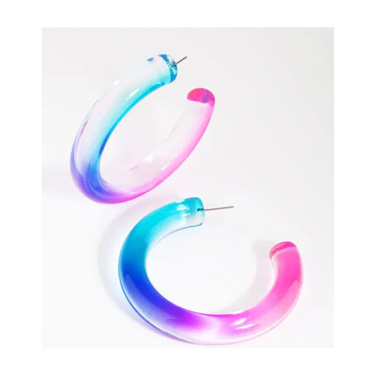 Thick Acrylic Ombre Hoop Earrings