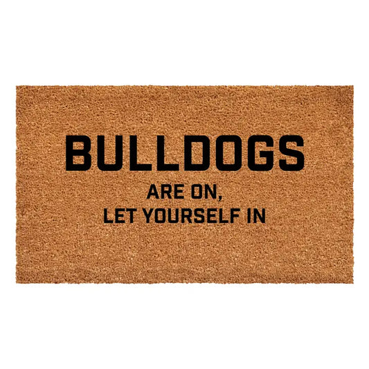 Block Letter Bulldogs Are On Doormat