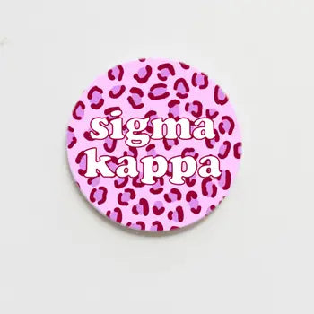 Cheetah Greek Button 3"