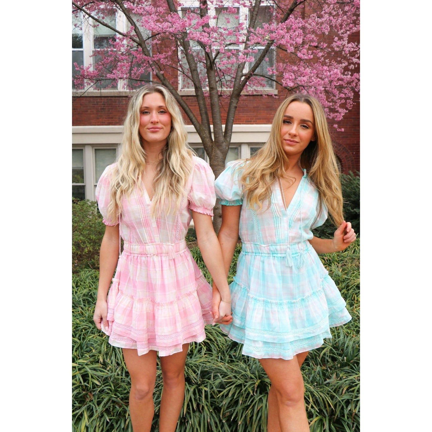 The Cotton Candy Check Mini Dress