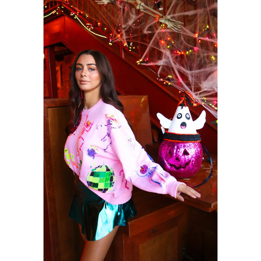 Pink Skeleton Disco Party Sweatshirt