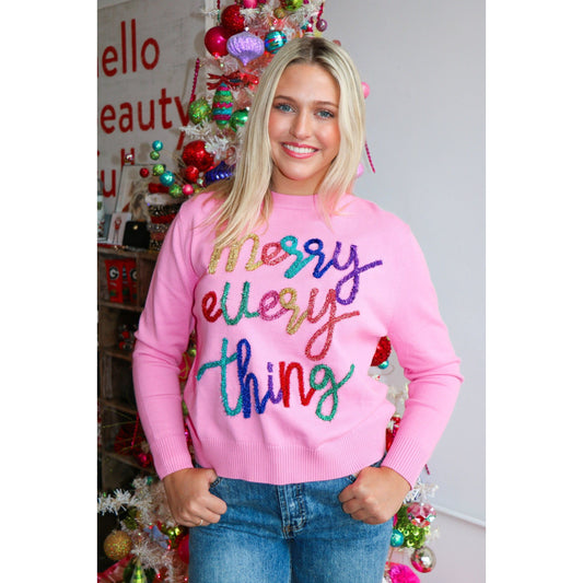 Merry Everything Script Sweater