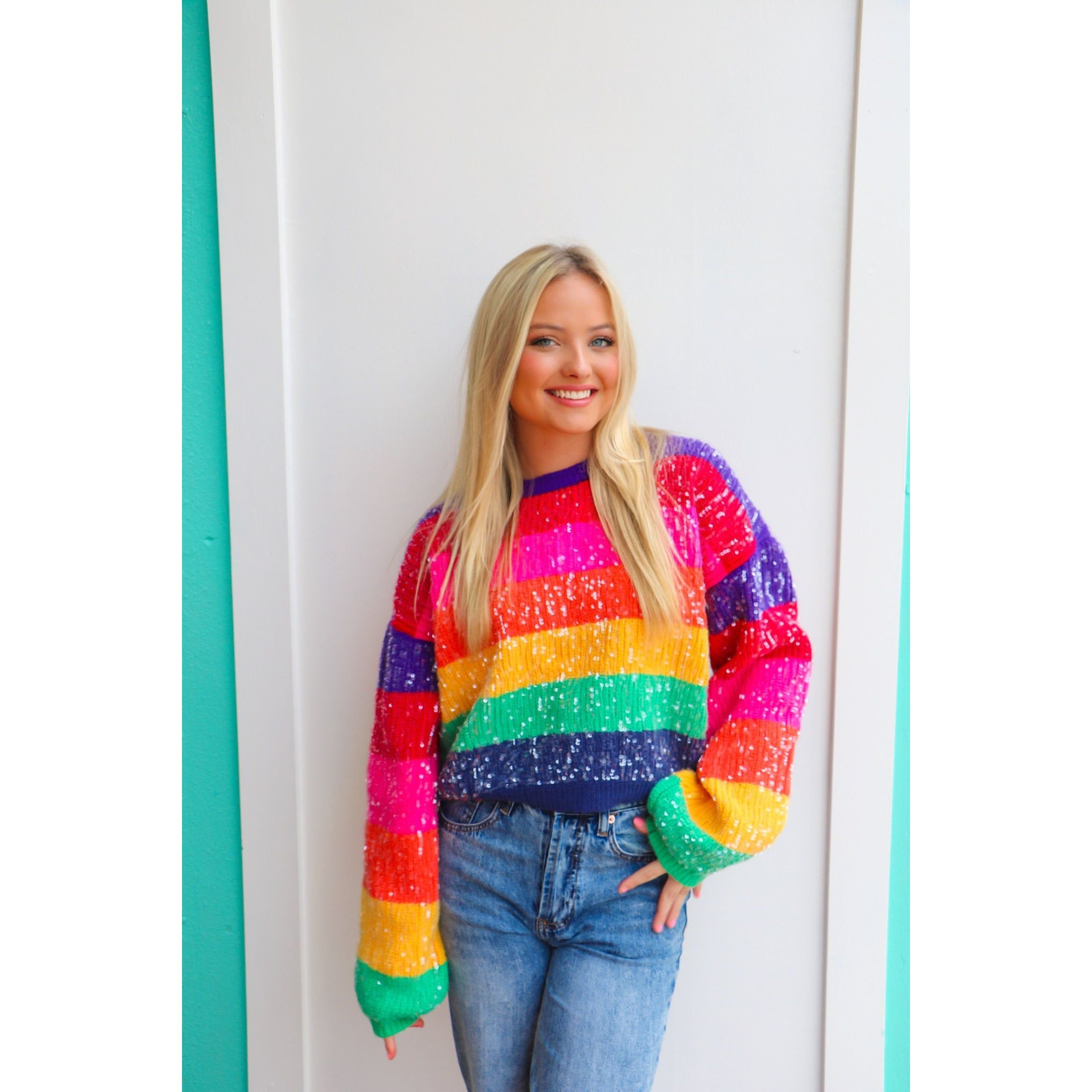 Somewhere Over the Rainbow Cropped Sweater