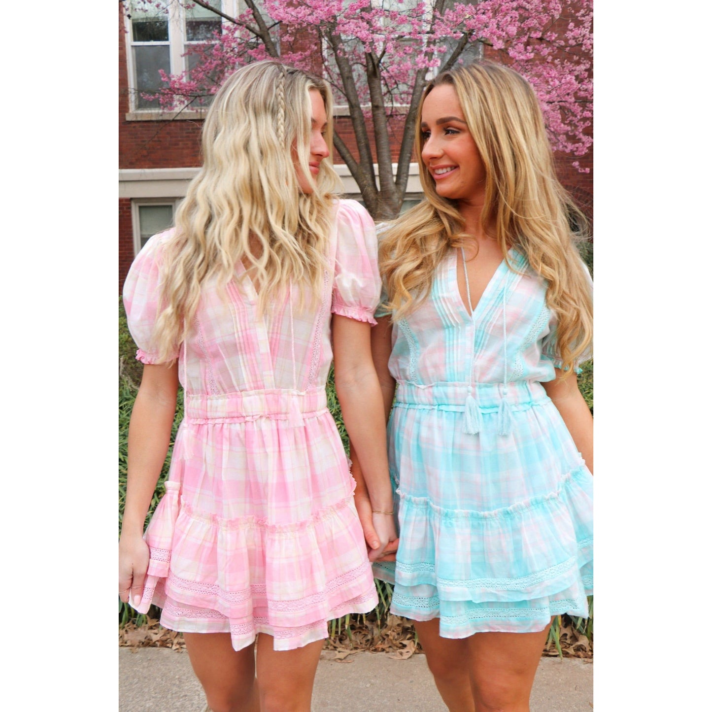 The Cotton Candy Check Mini Dress