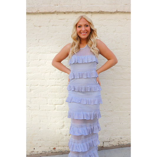 Tangled Up In Blue Lace Midi