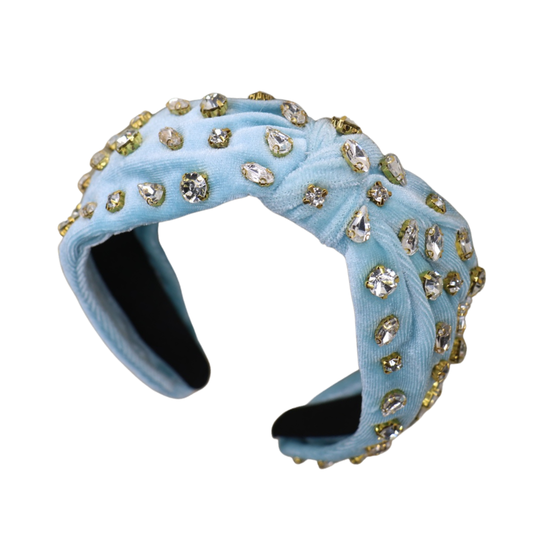 Velvet Bejeweled Knot Headband