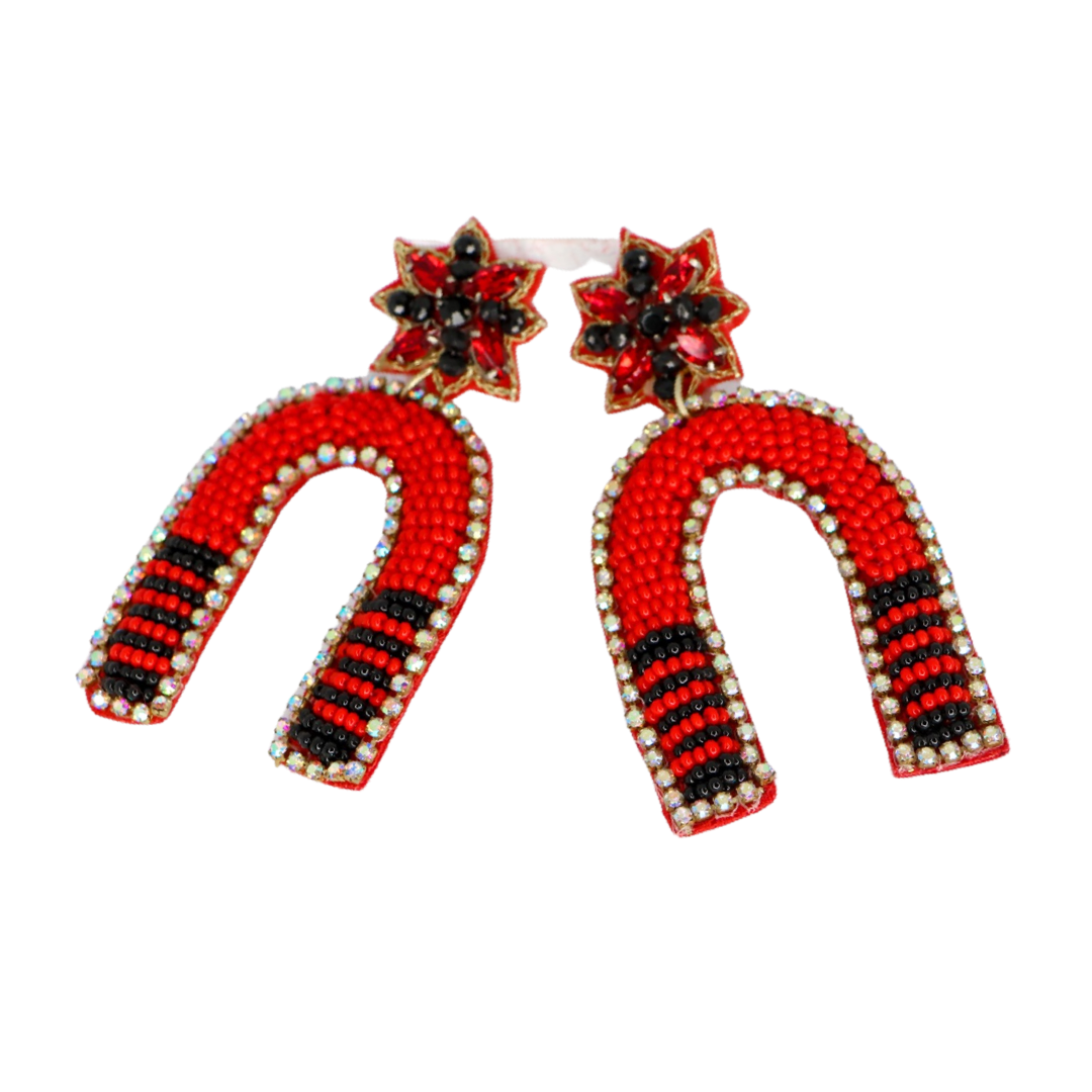 Beaded Stripe Arch Earrings