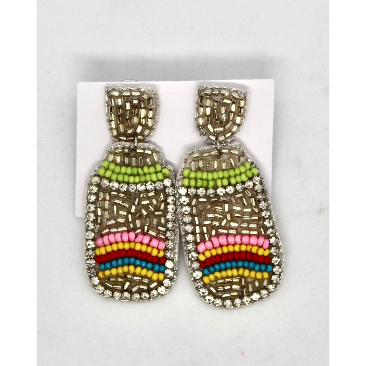 Beaded Rainbow Seltzer Earrings