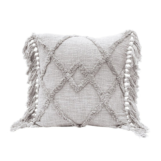 Diamond Grey Tassel Pillow (20")