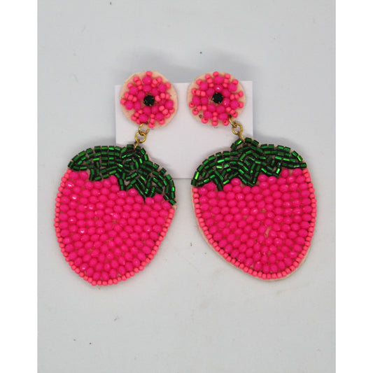 Beaded Strawberry Earrings