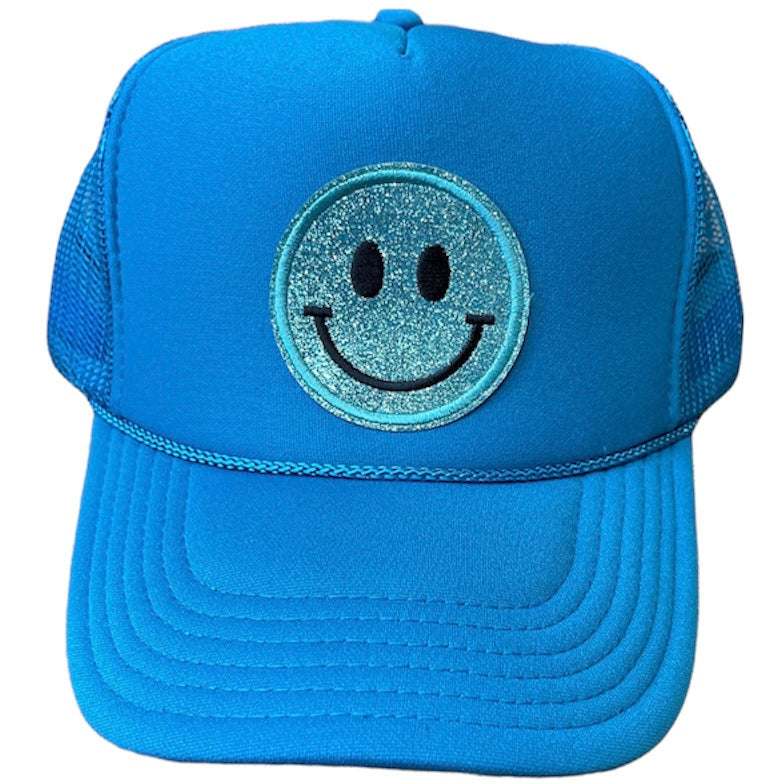 Glitter Smiley Patch Hat