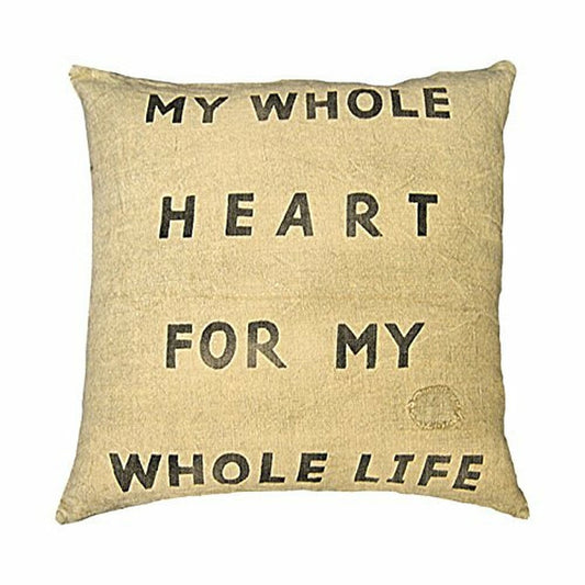 My Whole Heart Sugarboo Burlap Pillow (20")